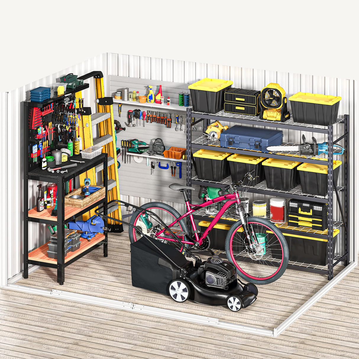 DWVO 8'x6' Large Metal Outdoor Storage Shed, Heavy Duty Tool Storage Sheds for Backyard Patio Lawn - Ideal for Bicycles, Garden Tools, and Lawn Equipment, Easy-to-Assemble, Dark Gray DWVO