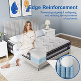SURLUNKEYS 14 Inch Hybrid Mattress - Queen Size Mattress Medium Firm with Memory Foam, Individual Pocket Springs for Motion Isolation, Enhanced Edge Support, White SURLUNKEYS