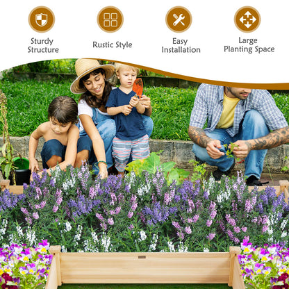 S AFSTAR Wooden Raised Garden Bed, Divisible Planter Box Kit, Outdoor Elevated Flower Planting Raised Bed, Above Ground Planters or Vegetables Grass Lawn Yard Backyard Patio (92.5" L x 95" W x 11" H)