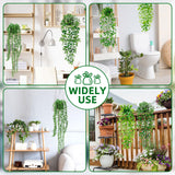Artificial Hanging Plants for Shelf, 4 Pack Fake Potted Greenery Faux Eucalyptus Vine, Mandala Vine, String of Pearls,Pea pod Leaves in Pot for Office Living Room Bathroom Indoor Outdoor Décor Palonu