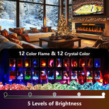 60" Electric Fireplace in-Wall Recessed,1500W Ultra-Thin Wall Mounted Fireplace Heater, Multicolor Flame Low Noise Timer Touch Screen &Remote Control Ludatido