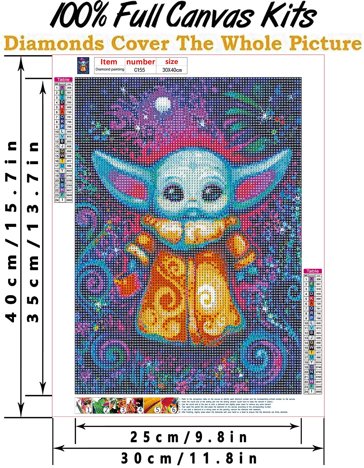 DIY 5D Diamond Painting Movie by Number Kits Full Drills for Adults,Round Drill Cross Crystal Rhinestone Pictures Arts Craft for Home Wall Decor Gift.(Interstellar Baby-1/30X40cm/11.8X15.7inch) vodwml
