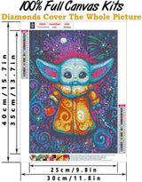 DIY 5D Diamond Painting Movie by Number Kits Full Drills for Adults,Round Drill Cross Crystal Rhinestone Pictures Arts Craft for Home Wall Decor Gift.(Interstellar Baby-1/30X40cm/11.8X15.7inch) vodwml