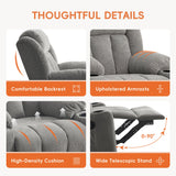 Ketaiyou Rocker Swivel Recliner Chair for Adults, Overstuffed Large Manual Recliner Glider with Massage and Heat, Comfy Soft Fabric Living Room Reclining Sofa Chair(Lime Gray) Ketaiyou