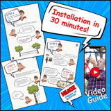 Heroz Obstacle Course for Kids - Ninja Warrior Obstacle Course for Kids Outdoor Play Equipment 65ft Double Slackline, Monkey Bars, Wheel, Climbing Rope - Jungle Gym Ninja Course for Kids Outside HEROZ