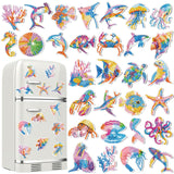 Xuhal 30 Pcs Ocean Animal Diamond Painting Magnets Sea Animal Diamond Art Magnets Kits for Adults 5d Rhinestone Dolphin Turtle Beach Refrigerator Magnetic Sticker for Fridge Beginner DIY Craft Gifts Xuhal