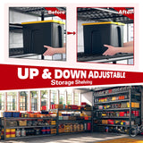 REIBII 60" W Garage Shelving 3500LBS Storage Shelves, 6 Tier Metal Shelves Adjustable Shelving Units and Storage Rack for Warehouse Commercial Pantry Garage Shelves, 60" W x 84" H x 24" D REIBII