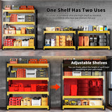 CXUZCZ 5000LBS Heavy Duty Garage Shelving 59" W Garage Storage Shelves 4-Tier Metal Adjustable Shelf Unit Storage Rack for Basement Supermarket Warehouse 59" W x 24" D x 78" H Yellow CXUZCZ