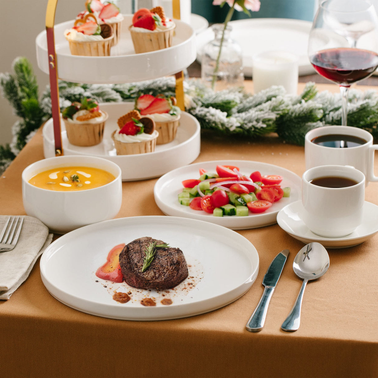 BTaT- White Cereal Bowls, Set of 6, 22 Ounces, Bowls, Cereal Bowl, White Bowls, Small Bowls, White Soup Bowls, Porcelain Bowl, Set of Bowls, White Porcelain Bowls, Deep Bowls Brew To A Tea