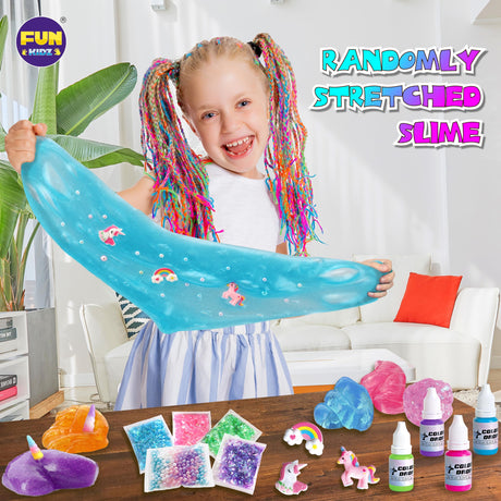 Fluffy Unicorn Slime Kit for Girls, FunKidz Cloud Slime Gift for Ages 6+ Kids Fun Slime Making Kit Awesome Craft Toy Birthday Present Ideas FUN KIDZ