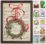 Farmhouse Wall Decor for your Home - 12x16 Rustic Wood Frame with 14 Interchangeable Sayings for the 4 Seasons, Christmas, Easter, Thanksgiving & July 4 Parallel Decor