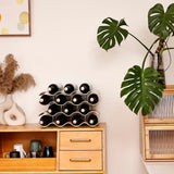 TRUDING Countertop Wine Rack - 14 Bottle Freestanding Wine Bottle Holder Stand - 4 Tier Wooden Wine Storage Rack - Wavy Wine Organizer for Cabinet Pantry Home Kitchen Bar TRUDING