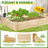 Brightpeak 8 FT Outdoor Wooden Raised Garden Bed, Elevated Planting Planter Box Kit for Flowers/Vegetables/Herbs in Backyard/Patio/Outdoor, Natural Brightpeak