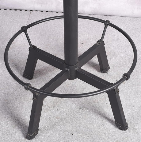Diwhy Pub Set Industrial Style Adjustable Height 33.5-39.4in Dining Table Dia 23.6" Wooden Top with Handle Bar Table Diwhy