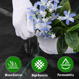 1.3FT x 50FT Weed Barrier Landscape Fabric Heavy Duty, 3.2oz Premium Gardening Weed Control Mat with 10 U-Shaped Securing Pegs, Ground Cover for Garden Beds, Farming, Underlayment, Commercial Driveway Kijamilee