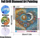 Ekuxom Sun and Moon Diamond Painting Kits for Adults, 5D Diamond Art Kits for Adults Beginners, DIY Diamond Dot Gem Art for Crafts Home Wall Decor Gift 12x12inch Ekuxom