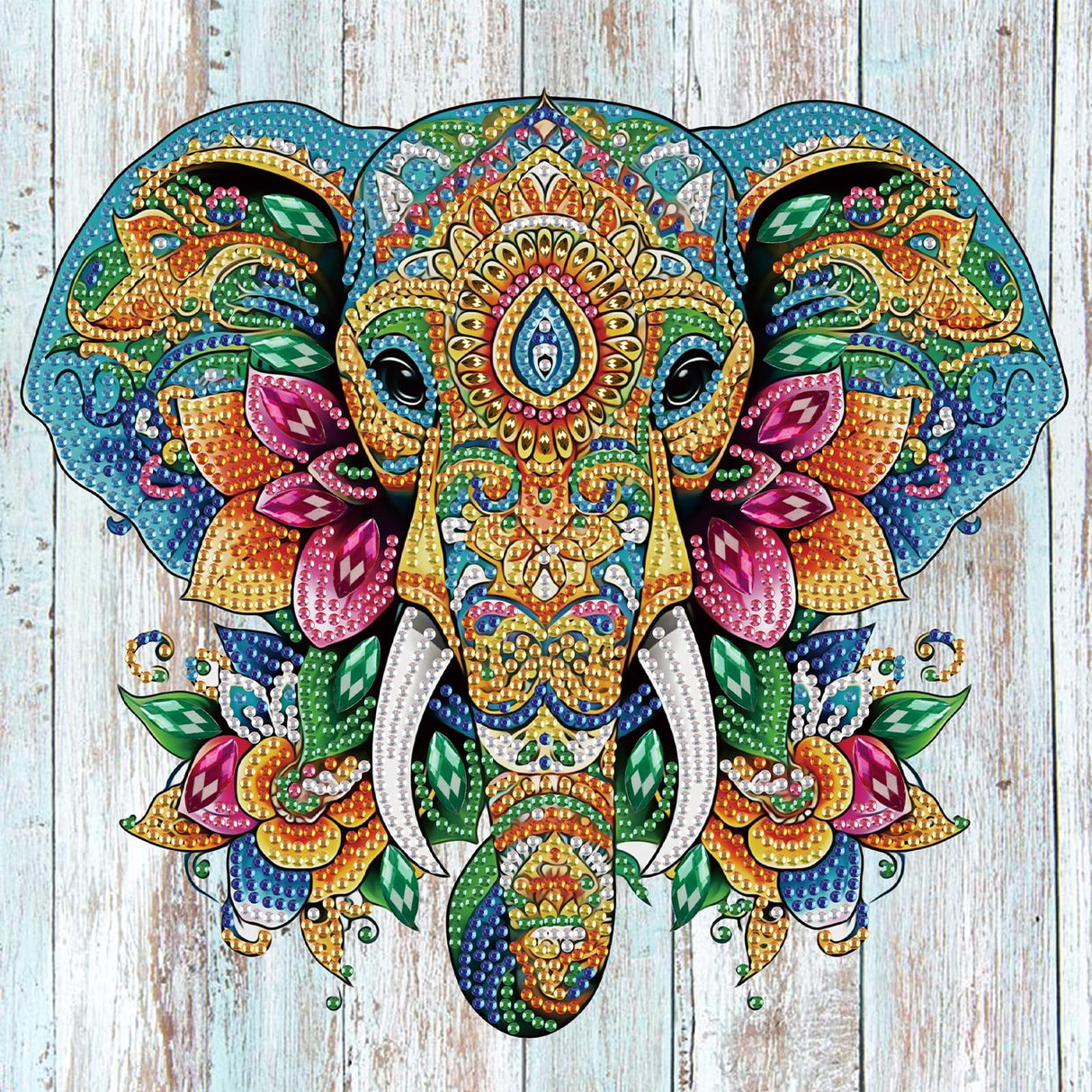Tontut Elephant Diamond Art Painting Kits, 5D Special Shape Beginner Crystal Diamond Art Painting for Home Wall Decor Gifts 12×12 inch Tontut