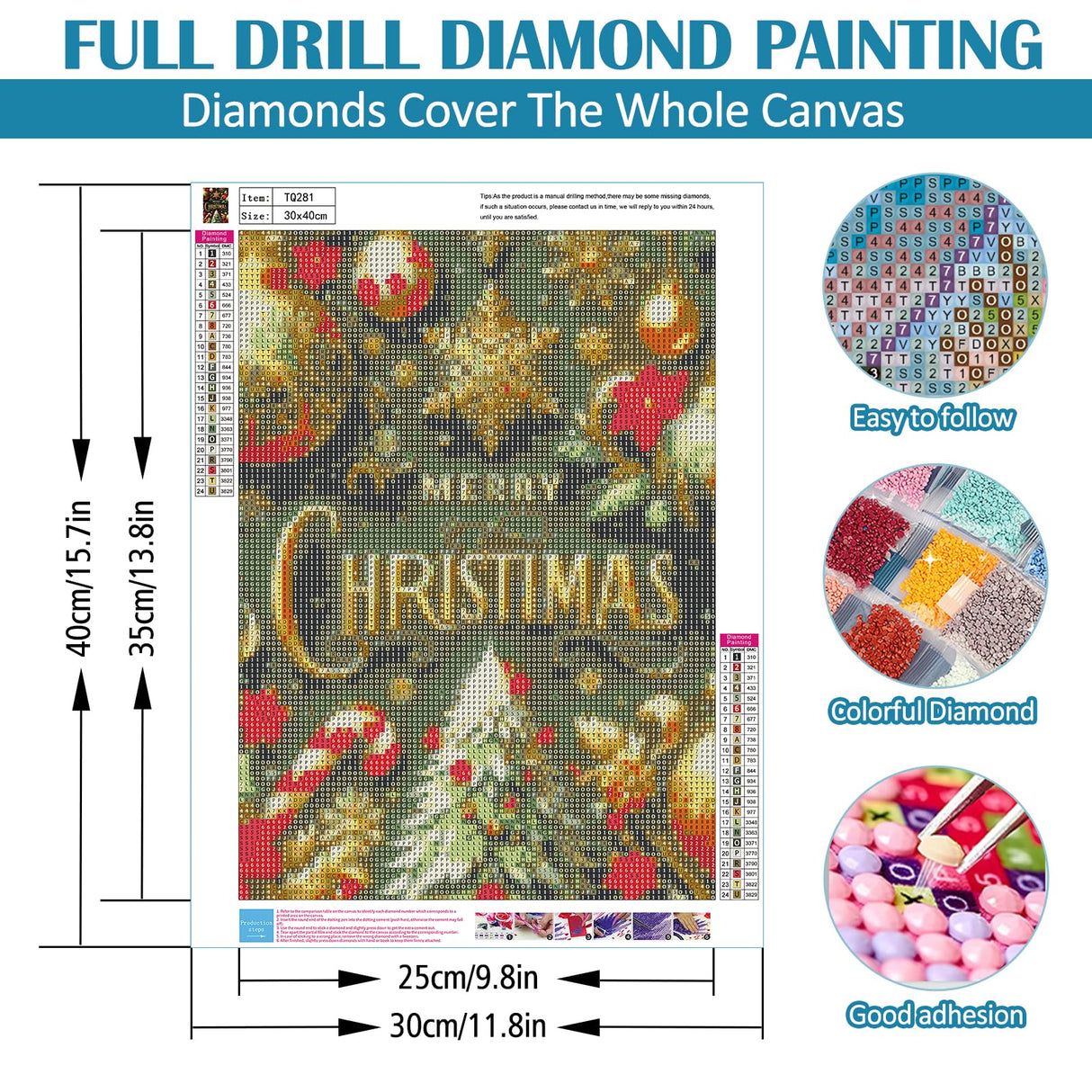 Merry Christmas Tree Diamond Painting Kits for Adults, 5D Diamond Art Kits for Adults Beginners, DIY Full Round Drill Diamond Dot Painting Gem Art Kits for Adult, Home Wall Decor 11.8x15.7 Inch LKHMVCA