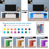 Goujxcy LED TV Stand for 60 inch TVs, High Gloss Entertainment Center with Storage Drawer, Media Console Table Television Stands Cabinet Desk Goujxcy