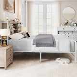 YITAHOME Farmhouse King Size Bed Frame with Headboard, Bookcase Storage Shelves, Sliding Barn Door, Charging Station, Rustic Wood Platform Bed, No Box Spring Needed, Oak YITAHOME