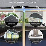 Outsunny 10'x20' Carport Heavy Duty Galvanized Car Canopy with Included Anchor Kit, 3 Reinforced Steel Cables, Grey Outsunny