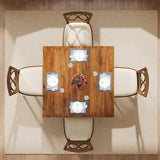 LITTLE TREE 39 Inches Square Dining Table for 4 People, Brown Wooden Kitchen Table Small Dinner Table, Modern Dining Room Tables for Living Room, Kitchen, Oak Brown LITTLE TREE