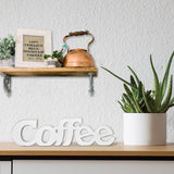 Sintosin Rustic Distressed White Coffee Sign for Tabletop 14", Wall Hanging Coffee Bar Sign Kitchen Decor, Farmhouse Coffee Signs for Coffee Bar, Coffee Wood Signs for Home Decor Shelf Christmas Sintosin