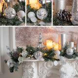 Valery Madelyn 6 Feet Pre-Lit Christmas Garland with Lights for Mantle, Lighted Outdoor Xmas Garland with Snowy White Ball Pinecones for Home Stairs Fireplace Table Centerpiece Indoor Holiday Decor Valery Madelyn
