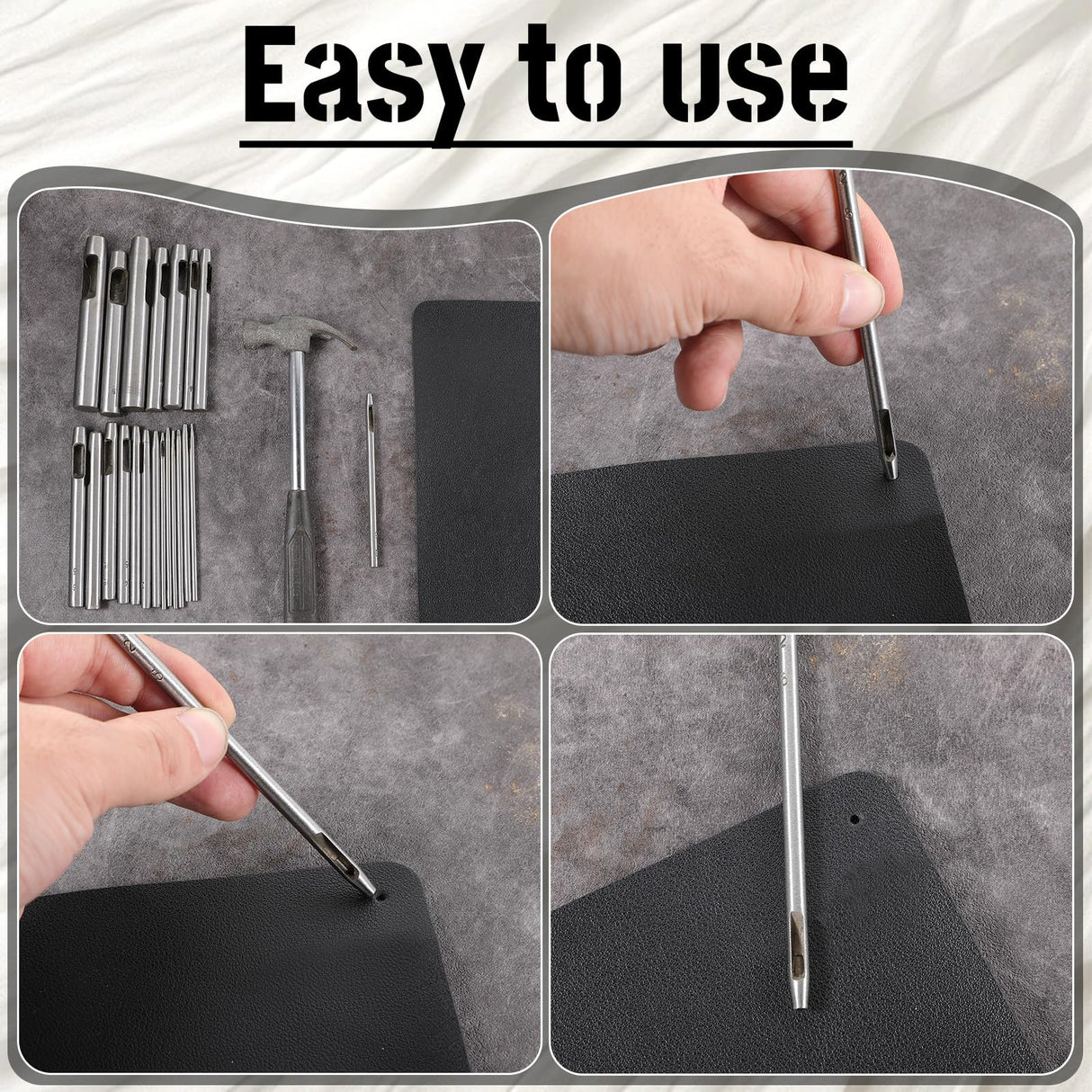 Leather Hole Punch Tool, 22pcs Circle Hole Punch Set - 0.5-12mm for Watch Bands, Belts, Canvas, Paper, Plastic, Leather Working DIVINA VITAE