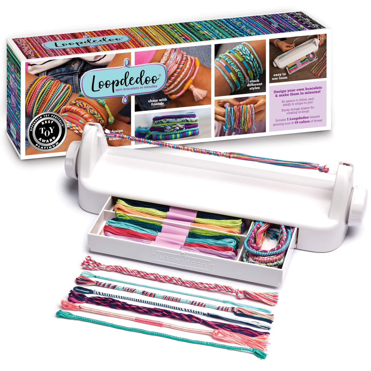 Loopdedoo DIY Friendship Bracelet Maker Kit for Kids - Make Bracelets in Minutes for Birthdays and Friendship Gifts - Award Winning Crafts Kit for Kids, Easy-to-Use, Loop Your Own Style, Aged 8+ Loopdedoo