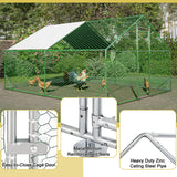 Metal Chicken Coop 13x10x6.56ft Large Walk-in Poultry Cage for 10/15 Chickens Chicken Run Hen Rabbit Duck House with Waterproof Cover for Outdoor Farm Use Hohuqeri