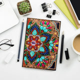 DIY 5D Diamond Art Painting Notebook Mandala Kits Cover Leather Special Shaped Journal Sketchbook Crystal Cross Stitch Art Hardcover Dairy Book by Number Festival Birthday Gift 20.7x14.2cm Generic