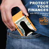 Custom Wooden Credit Card Holder with Money Clip and wooden box – Personalized Wallet Gift for Husband - Anniversary Gift for Him, Boyfriend Gifts, Minimalist Smart Wallet for Men (San Judas-Bamboo) OTGMPIREX