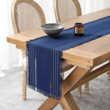 Chassic Farmhouse Style Table Runners, Rustic Boho 48 inches Long Table Runner for Dining Room,Holiday, Party and Wedding Tabletops Decor, 14 x 48 inch - Navy Blue Chassic
