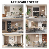 POHARE Wood Slat Wall Panels, 2 Pack Accent Decorative Acoustic Wood Slats for Wall and Ceilings, Acoustic Panels for Interior Wall Décor on Felt Back Board, Oak, 8 x 1 ft POHARE