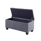 Tassullo Hinged Storage Ottoman Set of 3, 38'' Living Room Storage Bench with Thick Seating, 2pcs Small Square Dorm Stool Couch Side Foot Rest Tassullo