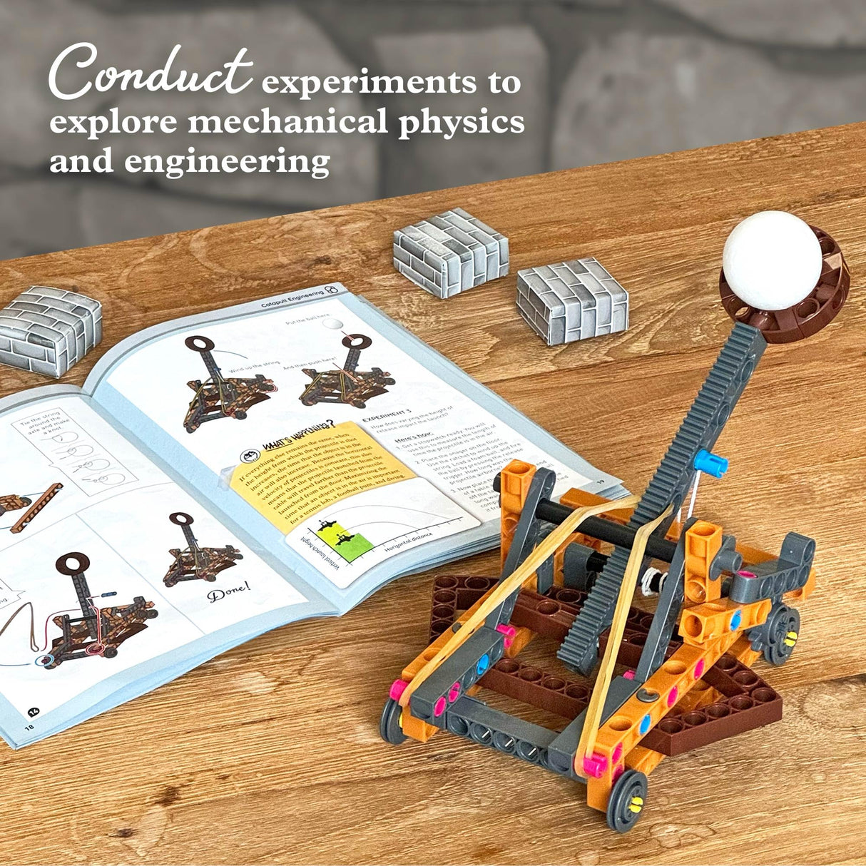 Thames & Kosmos Catapult Engineering STEM Maker Kit, Build 6 Models of Unique Medieval Machines, Explore Mechanical Physics, Includes Safe Foam Balls & Soft-Tipped Projectiles, Suitable for Ages 8+ Thames & Kosmos