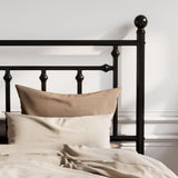 SHA CERLIN 14'' Queen Size Metal Platform Bed Frame/Victorian Headboard and Footboard/Steel Slats Mattress Foundation for Storage/No Box Spring Needed/Noise Free/Black SHA CERLIN