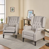 Christopher Knight Home Earlean Fabric Recliner (Set of 2), Light Gray, Dark Brown Christopher Knight Home