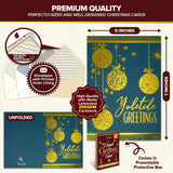 Decorably 16 Pack Gold Foil Embossed 5x7in Merry Christmas Cards with Envelopes and Stickers, 8 Elegant Designs Assorted Christmas Cards Boxed with Envelopes, with Printed Message Inside Decorably