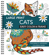 Large Print Easy Color & Frame - Cats (Stress Free Coloring Book) WoodArtSupply