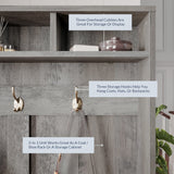 BELLEZE Entryway Hall Tree, Coat Rack, Storage Bench, 3-in-1 Design, Freestanding Shoe Rack - Hilo (Gray Wash) BELLEZE