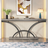 Tribesigns 70.9 Inch Extra Long Console Table for Entryway, Gray Sofa Table with Wood Tabletop, Modern Accent Tables with Half-Moon Shape Legs Tribesigns