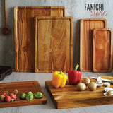 Acacia Wood Cutting Board (17x13x1.5in) and Wooden Butcher Block, Chopping Board - Reversible Multipurpose For Meat, Cheese Board, Vegetables, FANICHI
