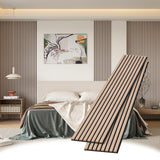 POHARE Wood Slat Wall Panels, 2 Pack 8 x 1 ft Decorative Wood Panels for Wall,Stylish Wall Panels for Interior Wall Decor, Modern Acoustic Wood Wall Panels with Felt Backing, Natural POHARE