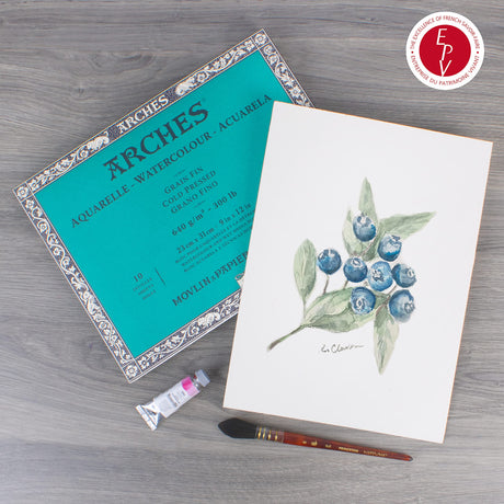 Arches Watercolor Block 9x12-inch Natural White 100% Cotton Watercolor Paper - 10 Sheets of Arches 300 lb Watercolor Paper Cold Press - Watercolor Paper Block for Gouache Ink Acrylic and More Arches