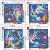 SHICERNHJ 4 Packs Animal Wolf Series Diamond Art Kits for Adults,5D Diamond Painting Kits for Beginner,DIY Full Drill Diamond Dots with Gem Art Kits for Adults,Home Wall Decor 12 x 12Inch SHICERNHJ