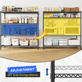 45 "W Metal Shelving Unit 4 Tier Storage Shelves Adjustable Wire Shelving Metal Shelf Pantry Shelves Wire Rack Commercial Shelving for Kitchen Pantry Utility Room Garage 45 "W x 59.4 "Hx 13.5" D Black DurayLoly