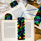 GOMANCHE 40 Sets Scratch Art for Kids, 4 Styles Magic Rainbow Bookmarks Craft Kit, Scratch Paper Art Sets for Students Party Bag Fillers GOMANCHE