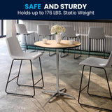 Flash Furniture Lars 30'' Round Wood Cocktail Table with 30'' and 42'' Columns, Adjustable Wood Bar Height Table for Events or Home Use, Natural Flash Furniture